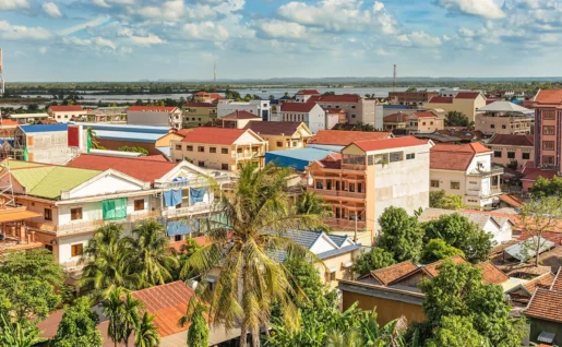 Ville de Kratie, Cambodge