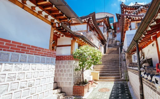 Village Hanok de Bukchon, Séoul. Corée du Sud