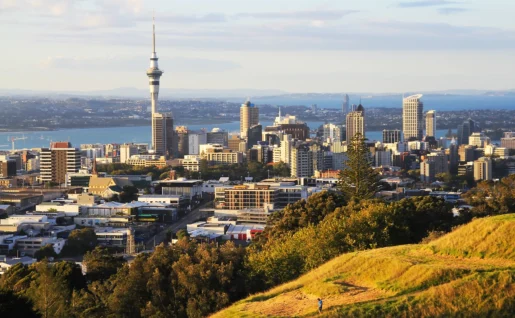 Vue sur Auckland depuis le mont Eden, Île du Nord, Nouvelle-Zélande