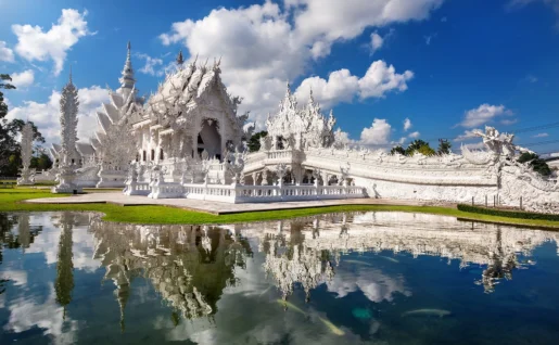 Le "temple blanc" Wat Rong Khun, Chiang Rai, Triangle d'Or, Thaïlande