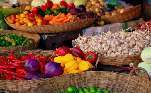 Légumes sur le marché de Siem Reap, Cambodge