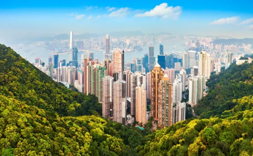 Skyline de Hong Kong depuis Victoria Peak, Chine