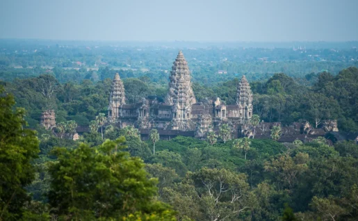 Vue aérienne, Angkor Wat, Siem Reap, Cambodge
