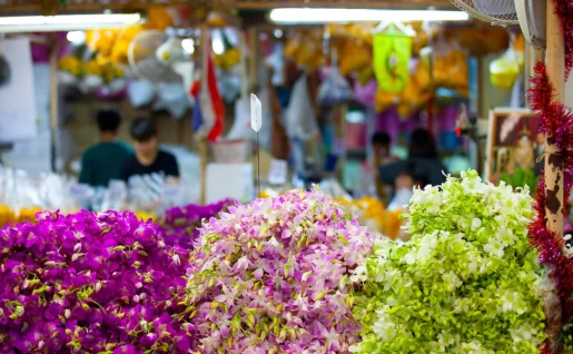 Marché aux fleurs Pak Khlong Talat, Bangkok, Thaïlande