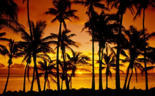 Coucher de soleil sur Rarotonga