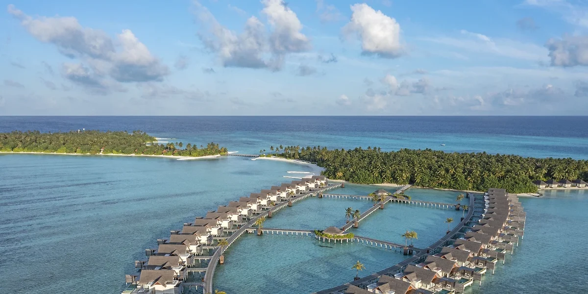Vue aérienne de l'hôtel, Niyama Private Islands Maldives