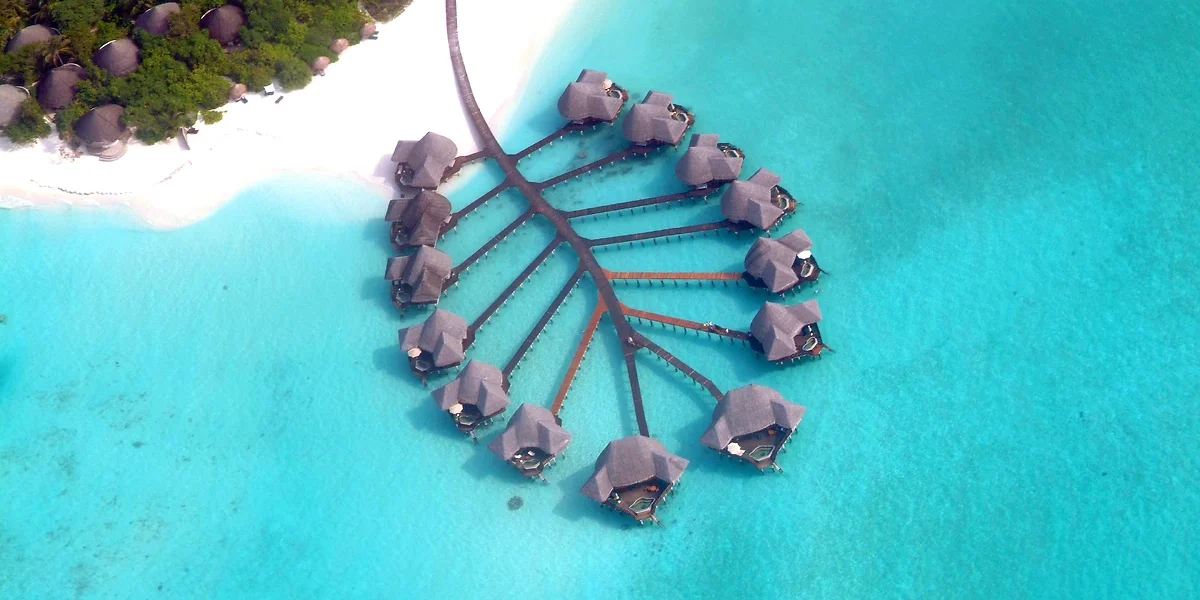 Vue aérienne, Coco Palm Dhuni Kolhu, Maldives