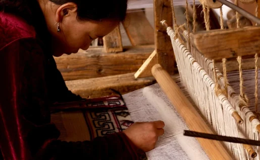Tissage de laine, Bumthang, Bhoutan