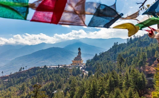 Vue d'ensemble de la statue de Bouddha Dordenma, Thimphu, Bhoutan