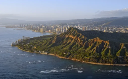 Vue du Diamond head, Honolulu, île de Oahu, Hawaï