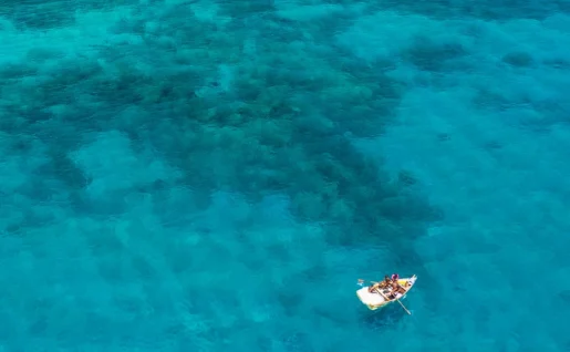 Bateau, lagon, Praia Tofo, Mozambique